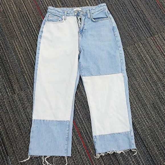Forever 21 two tone patchwork hi rise jeans Size 25 - Picture 1 of 6